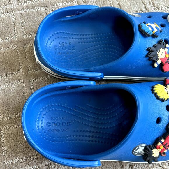 Crocs Crocband Blue Clog for Unisex Child Sz 12 Dragon Ball Anime Jibbitz Charms - Picture 5 of 9